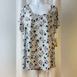 LuLaRoe Gray Minnie Mouse Short Sleeve Tee